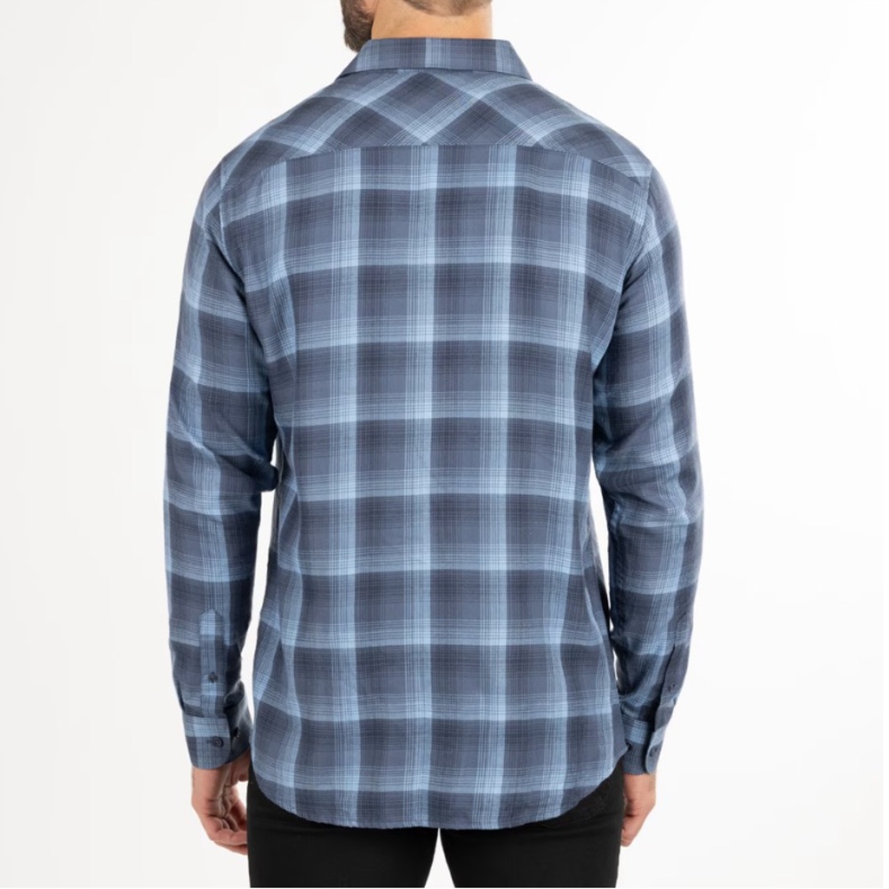 TravisMathew Mens Inland Button Up Flannel Shirt Long Sleeve - Picture 3 of 4